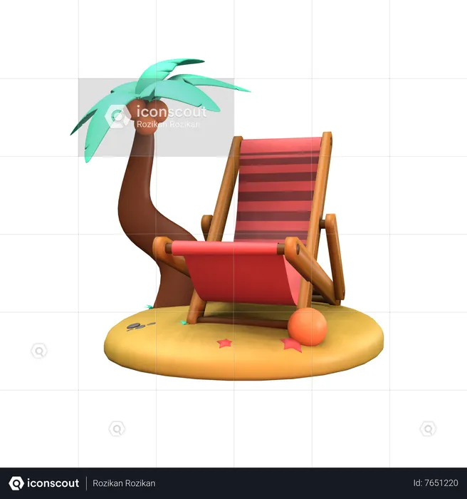 Cadeira de praia  3D Icon