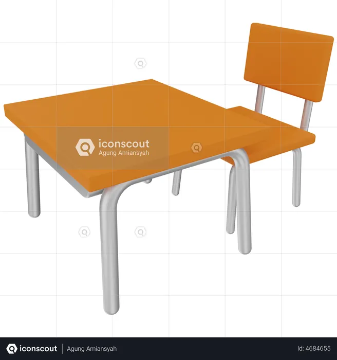 Cadeira e mesa  3D Illustration