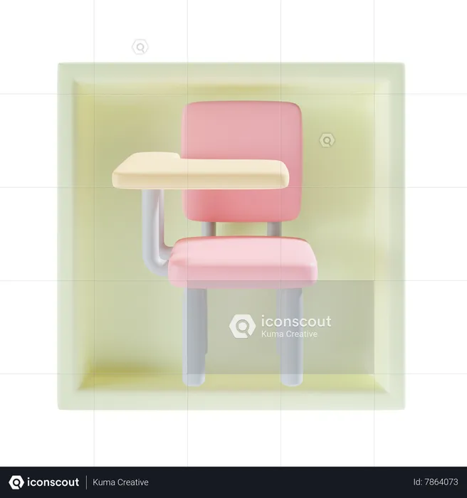 Cadeira escolar  3D Icon