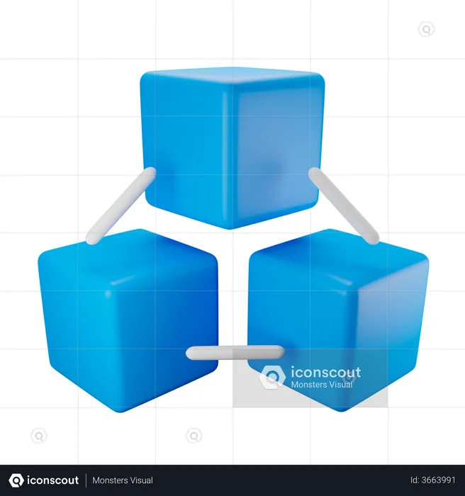 Cadena de criptomonedas  3D Illustration