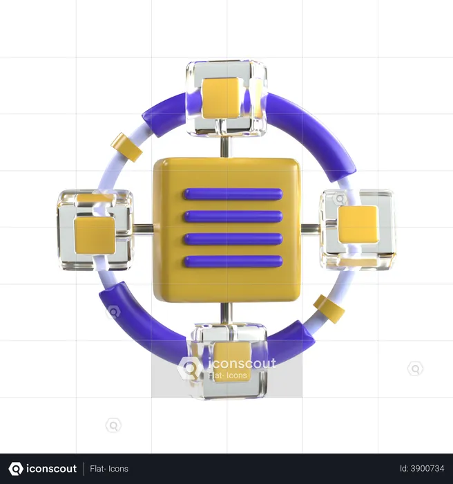 Cadena de bloques  3D Illustration