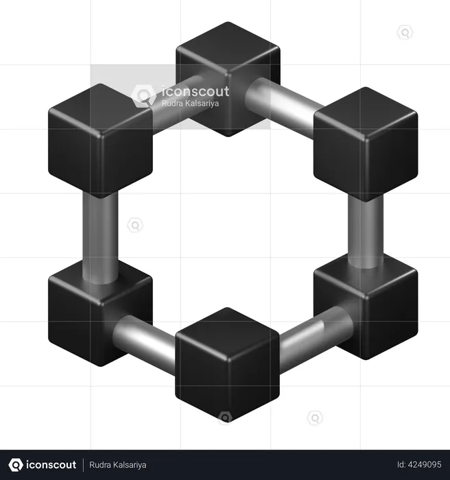 Cadena de bloques  3D Illustration