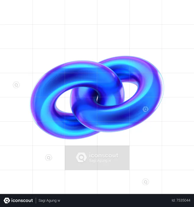 Forma abstracta de cadena  3D Icon