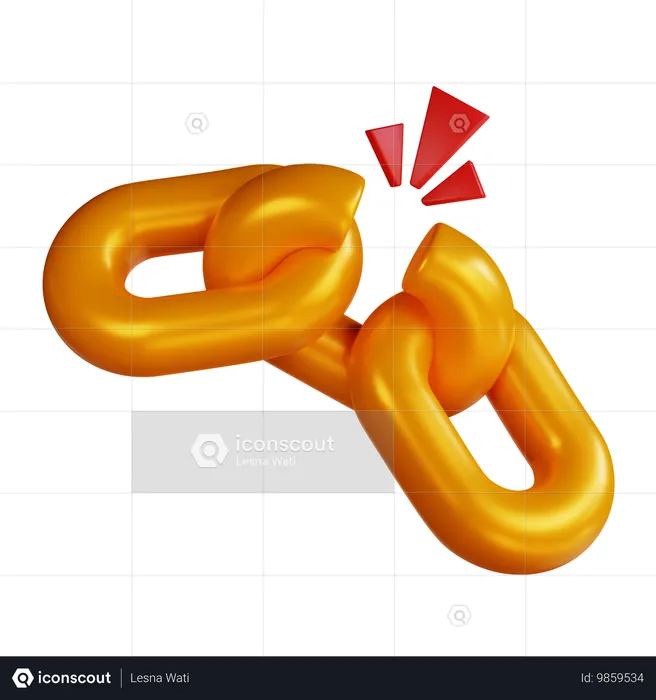 Cadena rota  3D Icon