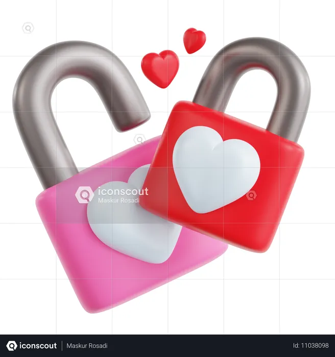 Serrure d'amour  3D Icon