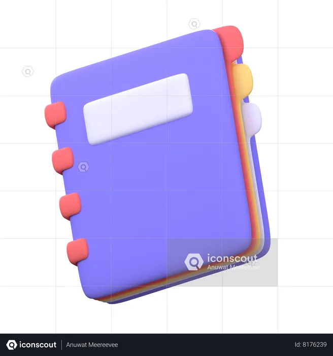 Caderno  3D Icon