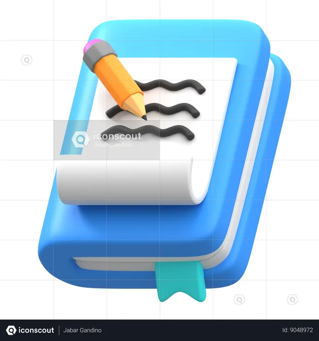 Caderno  3D Icon