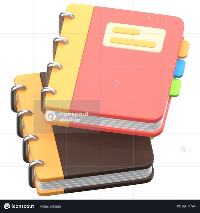 Caderno  3D Icon