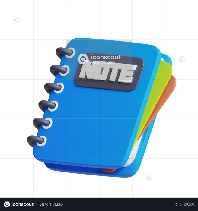 Caderno  3D Icon