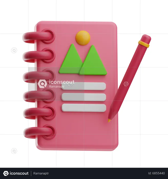 Caderno  3D Icon