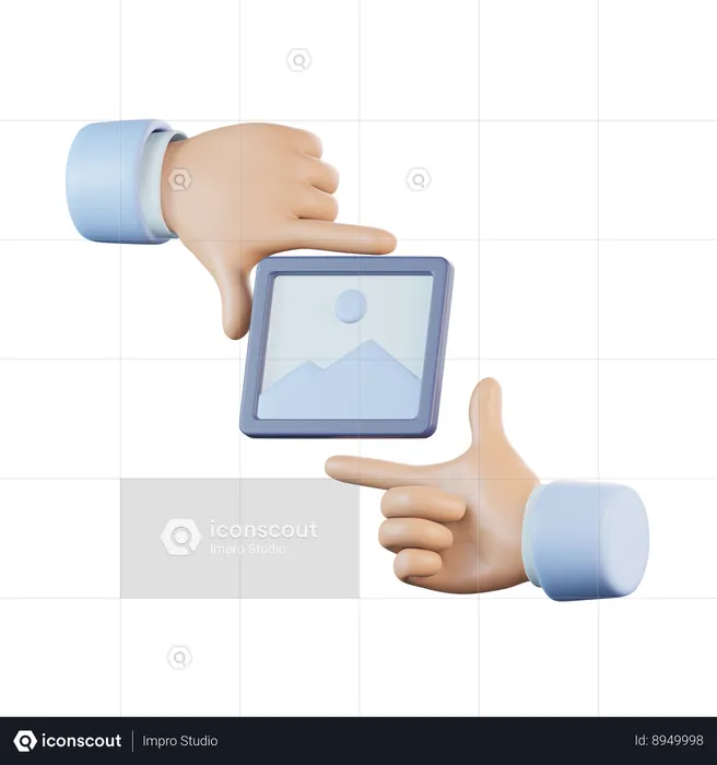 Cadre avec la main  3D Icon