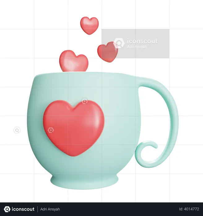 Amor de café  3D Illustration