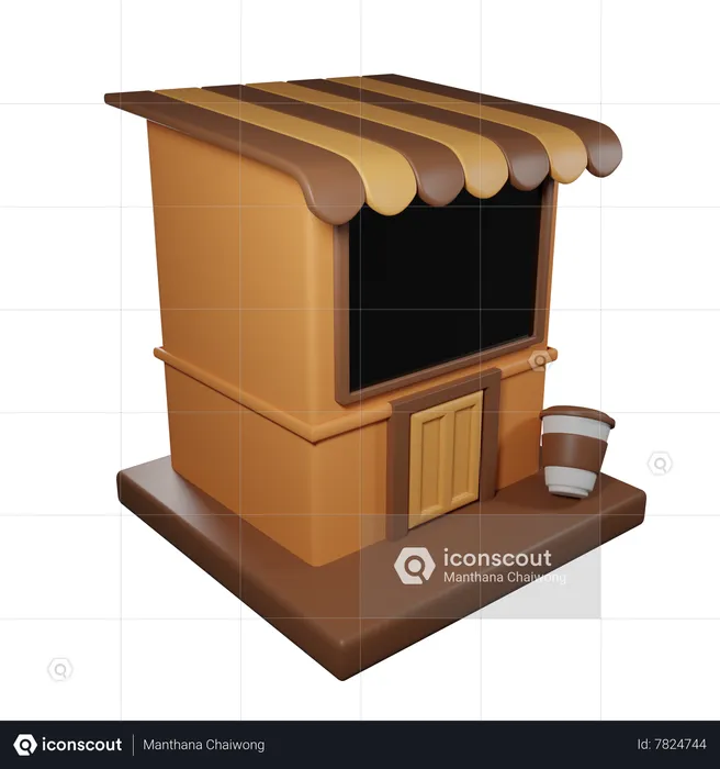 Cafe Building  3D Icon
