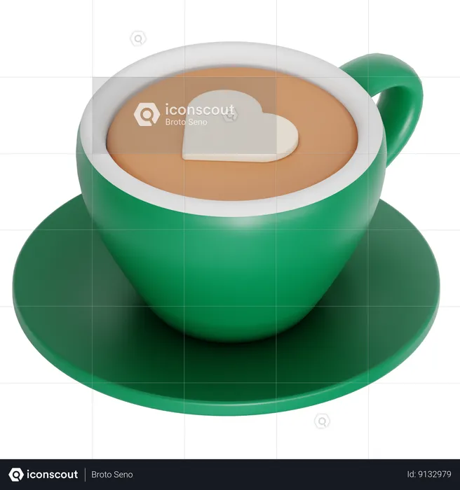 Café com leite  3D Icon