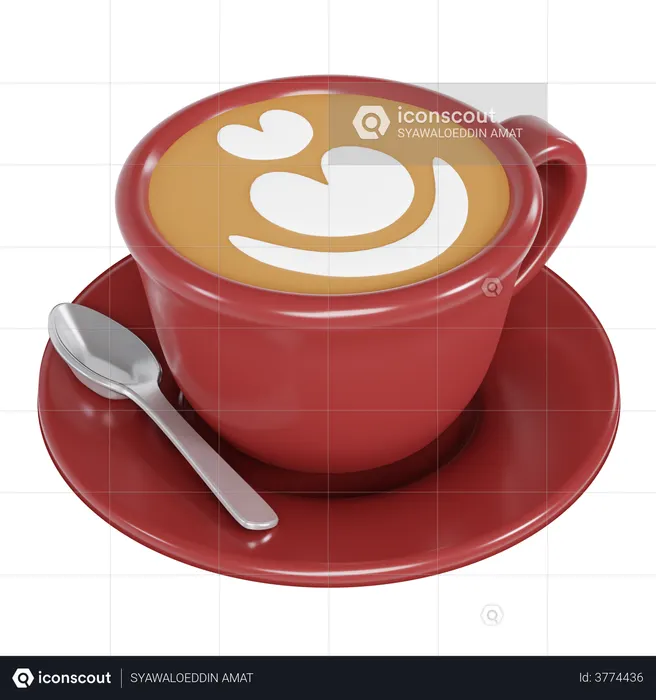 Latte café  3D Illustration