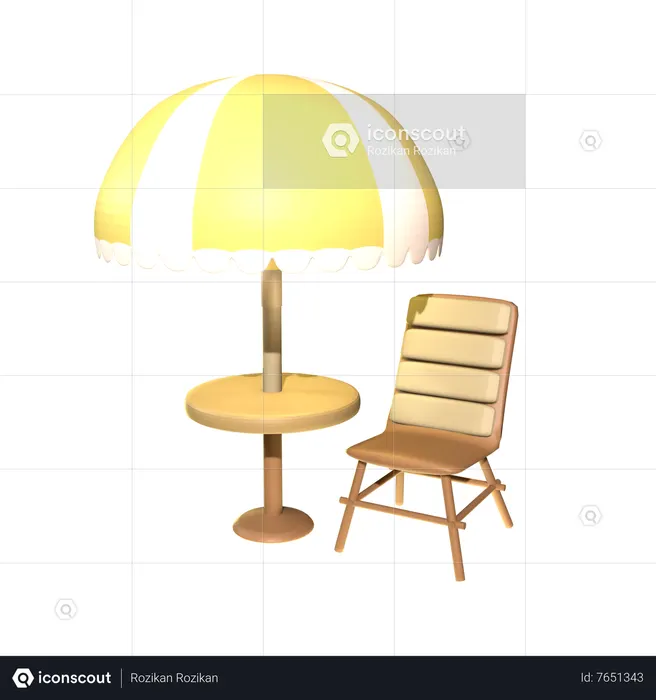 Café de praia  3D Icon