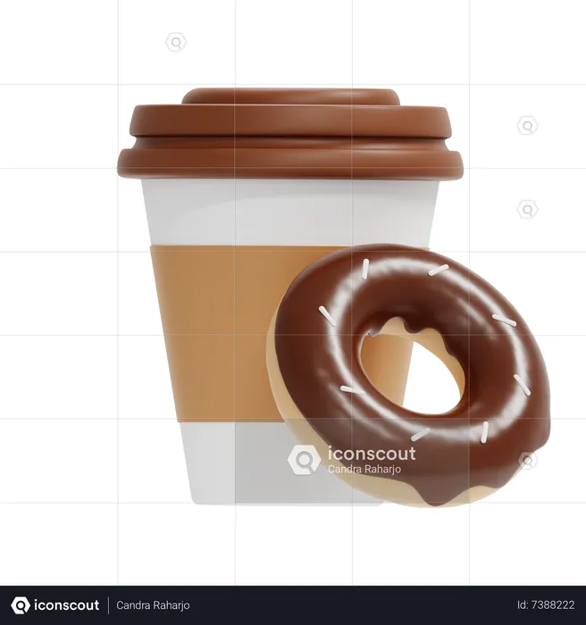 Café e donuts  3D Icon