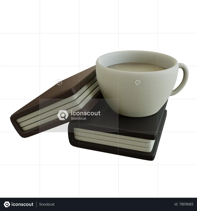 Café e livros  3D Icon