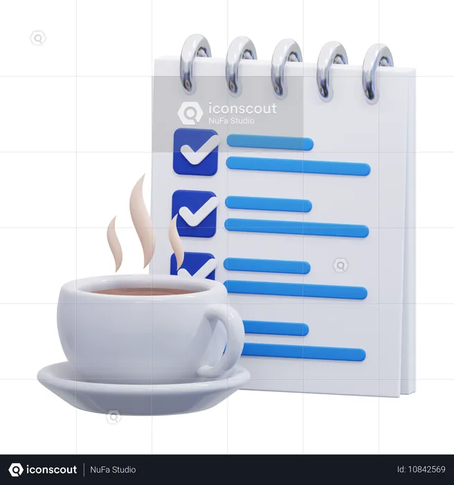 Café et journal  3D Icon