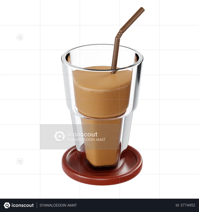 Café gelado  3D Illustration