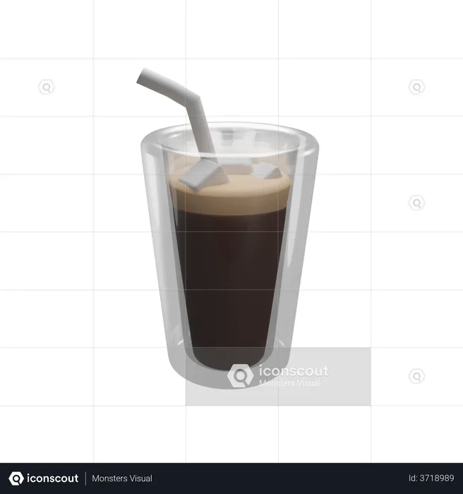 Café helado  3D Illustration