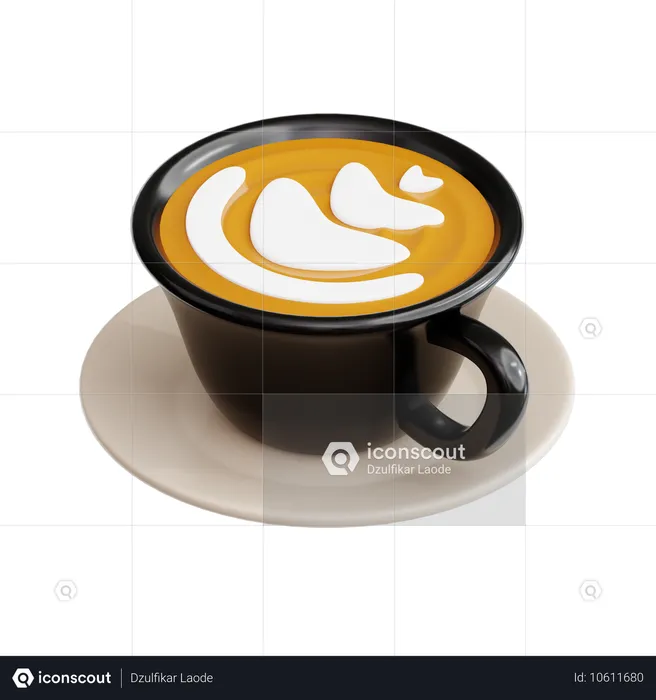 Latte café  3D Icon