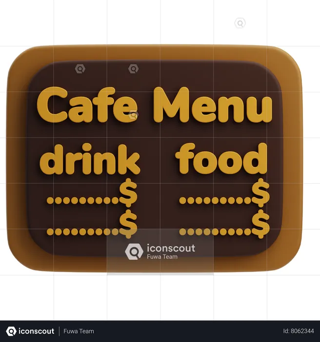 Cardápio do café  3D Icon