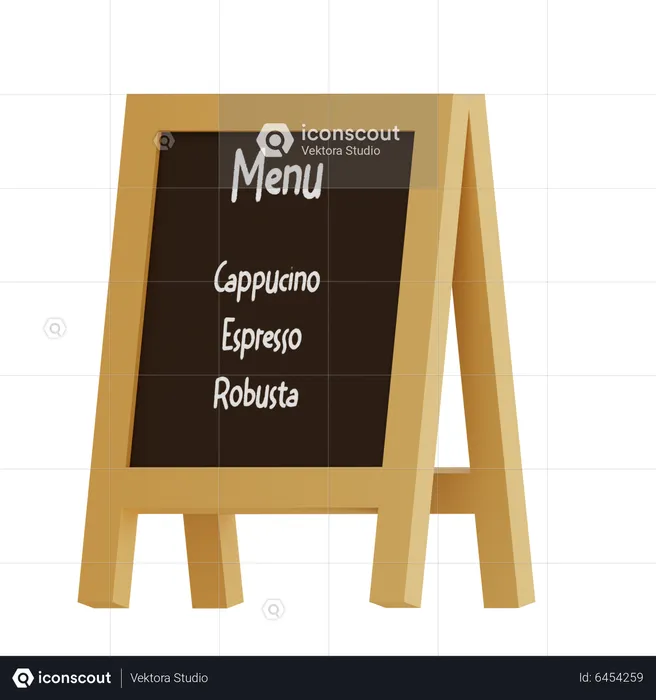 Cafe Menu Board  3D Icon