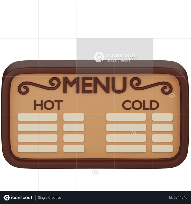 Cafe Menu Board  3D Icon