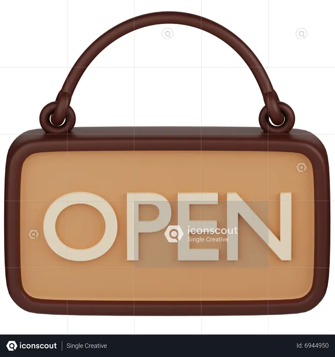 Cafe Open Board  3D Icon