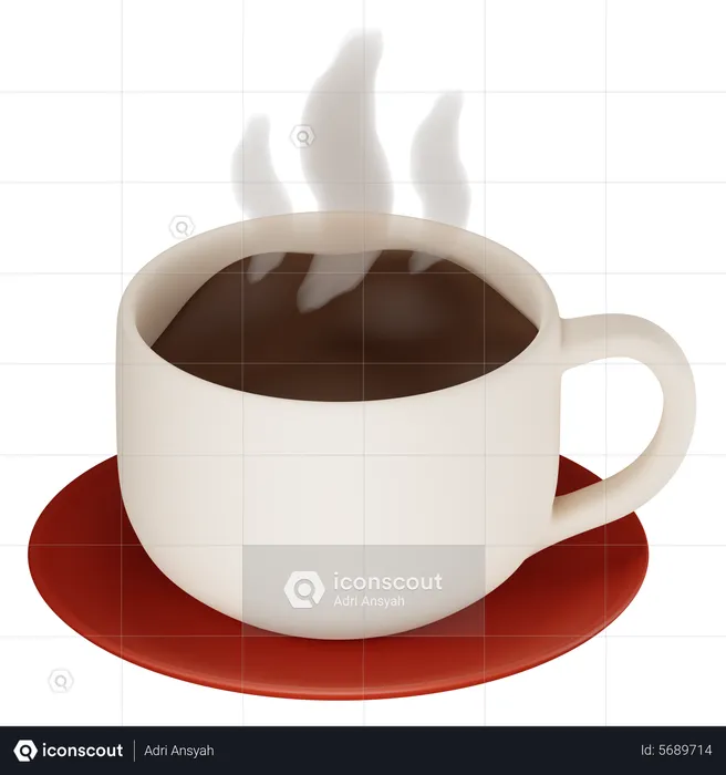 Café preto  3D Icon