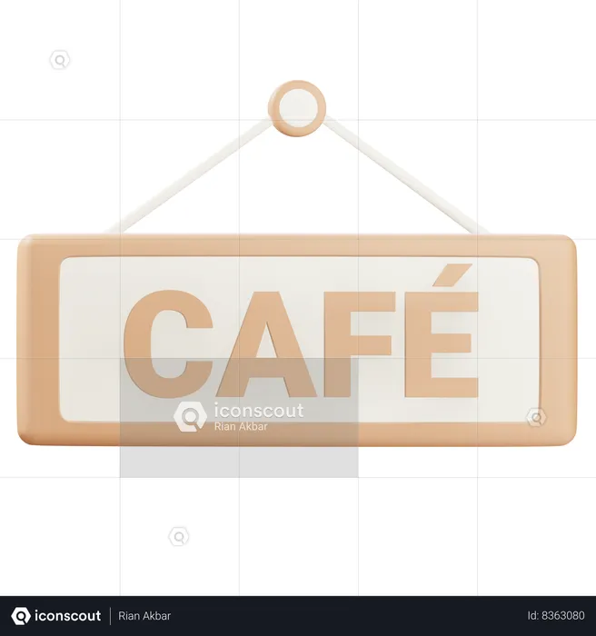 Cafe Sign  3D Icon