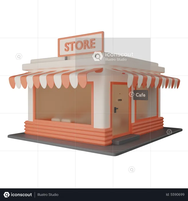 Cafe store  3D Icon