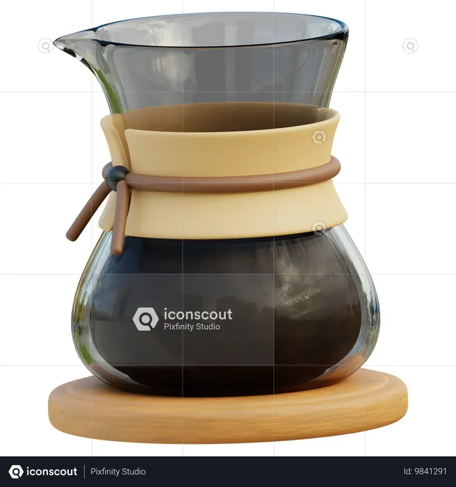 Cafeteira de vidro  3D Icon