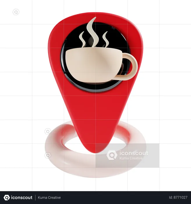 Ubicación de la cafetería  3D Icon