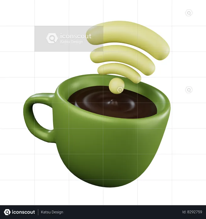 Cafeteria Wi-Fi grátis  3D Icon