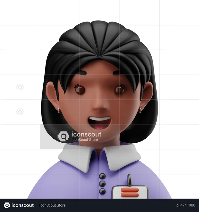 Female Cashier  3D Icon