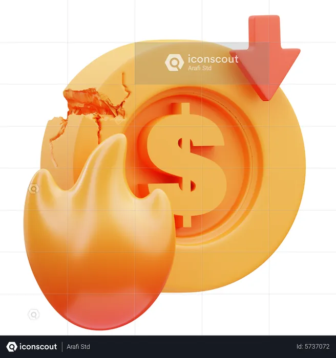 Caída económica  3D Icon