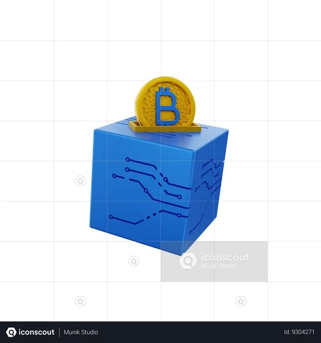 Caixa de bitcoin  3D Icon