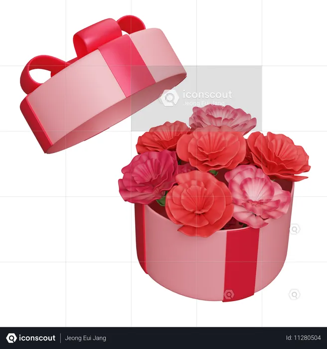 Caixa de flores  3D Icon