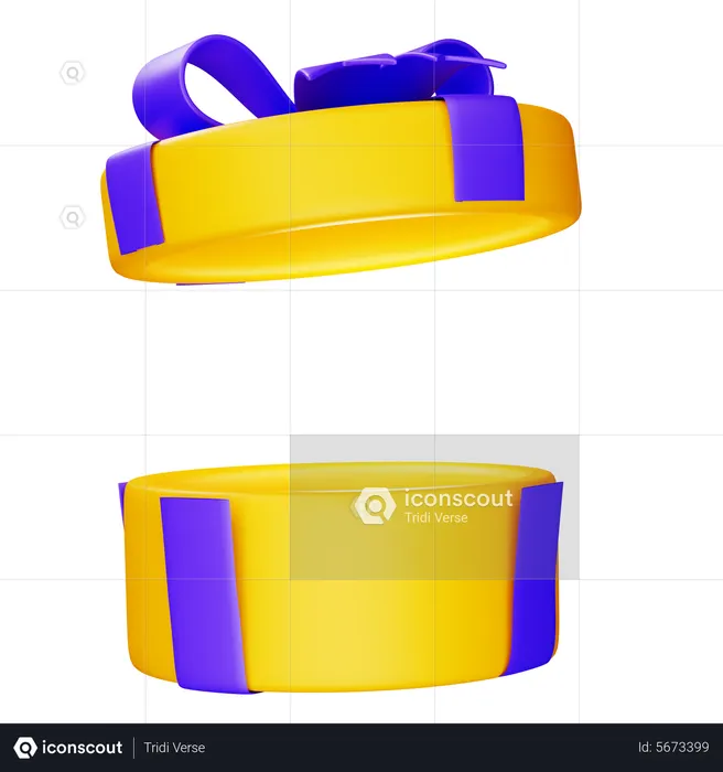 Caixa de presente de círculo aberto  3D Icon