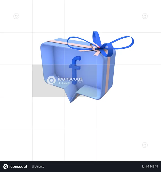 Caixa de presente social com Facebook  3D Icon