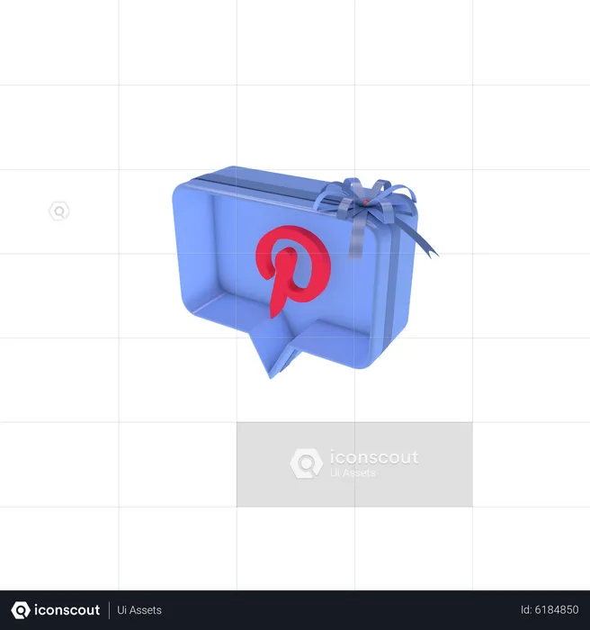 Caixa de presente social com Pinterest  3D Icon