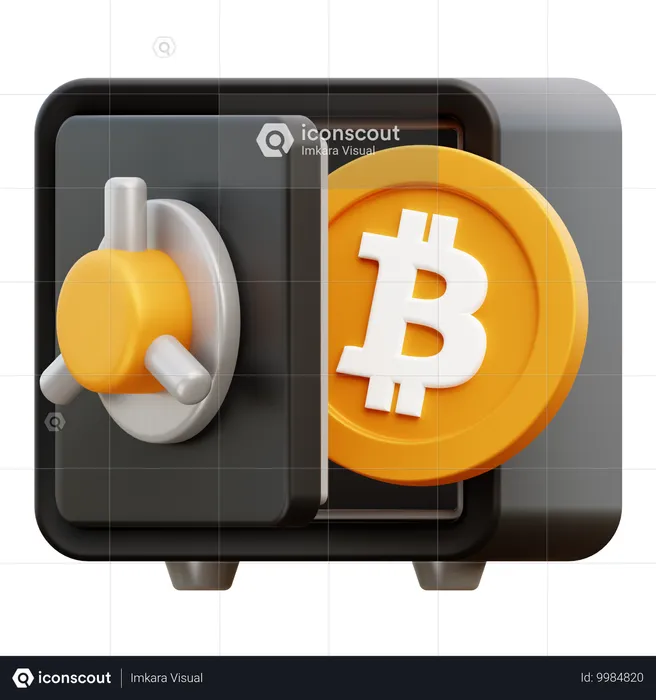 Caixa de segurança bitcoin  3D Icon