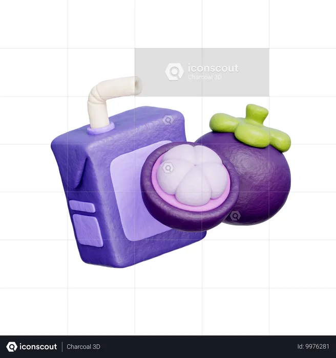 Caixa de suco de mangostão  3D Icon