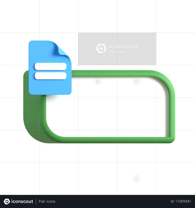 Caixa de texto com documento  3D Icon