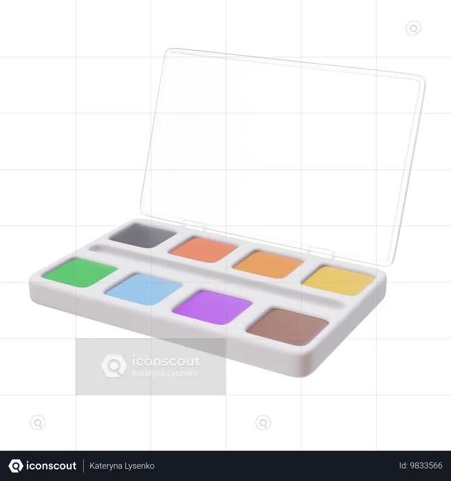 Caixa de tintas aquarela  3D Icon