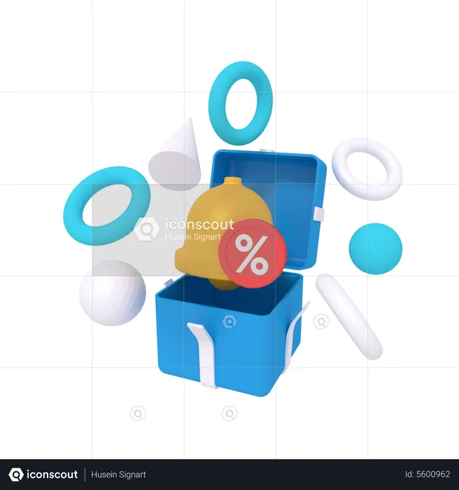 Caixa surpresa com desconto  3D Icon