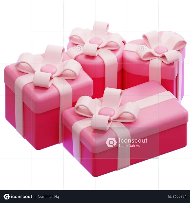 Caixas de presente rosa  3D Icon