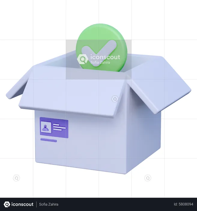 Abrir caja hecho  3D Icon